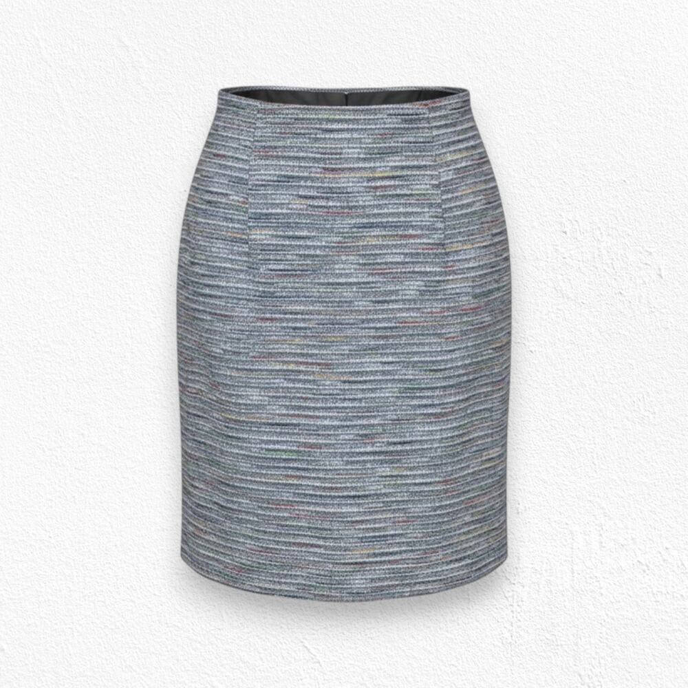 Tahari Arthur S. Levine Multicolor Tweed High Waisted 2010s Pencil Skirt Size 2